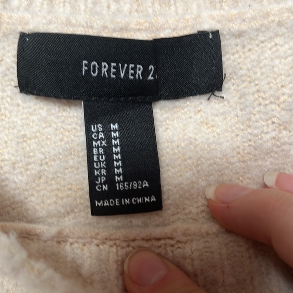 Forever 21 nude fuzzy sweater size medium - Picture 2 of 5